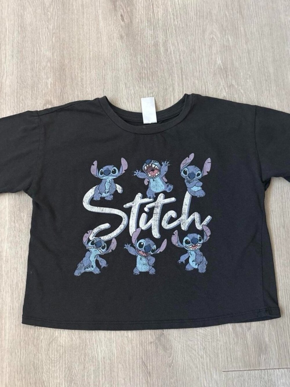 Disney Stitch Girls Graphic T Shirt Cute And Fluffy Lilo & Stitch Cropped Tee